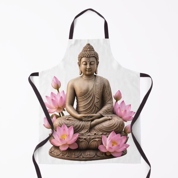Artikelvorschau, Zen-Buddha-Statue mit rosa Lotusblüten entworfen und verkauft von ichiyori.