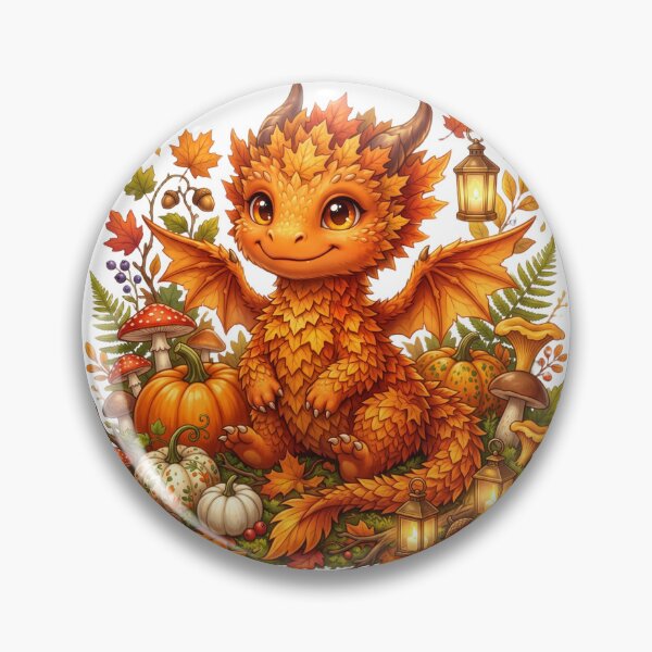Item preview, Orange baby dragon autumn leaves designed and sold by kidoramagic.