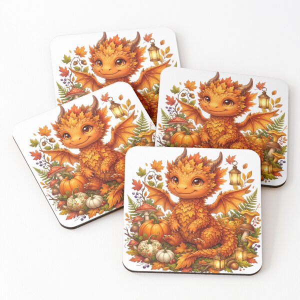Item preview, Orange baby dragon autumn leaves designed and sold by kidoramagic.