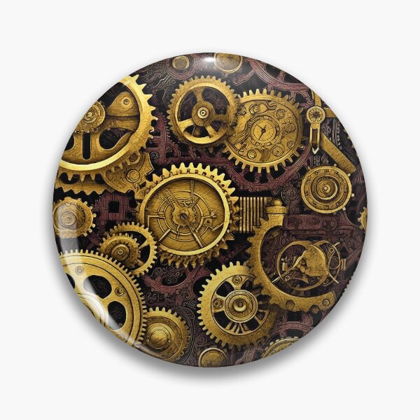 Item preview, Steampunk Machinery Gears Pattern In Golden-Brass Hues  designed and sold by DEC02.
