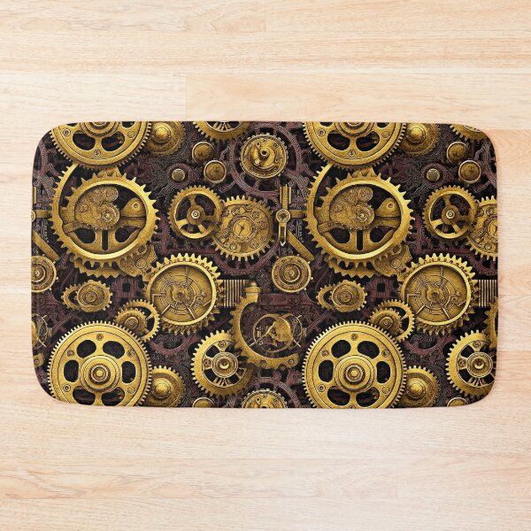 Item preview, Steampunk Machinery Gears Pattern In Golden-Brass Hues  designed and sold by DEC02.
