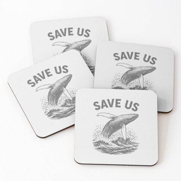 Item preview, Save Us Vintage Humpback Whale Woodcut Ocean Conservation Design designed and sold by paulo silveira.