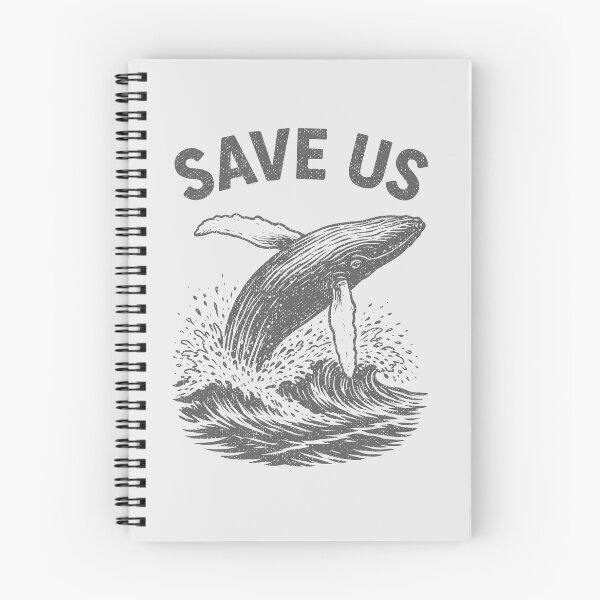 Item preview, Save Us Vintage Humpback Whale Woodcut Ocean Conservation Design designed and sold by paulo silveira.