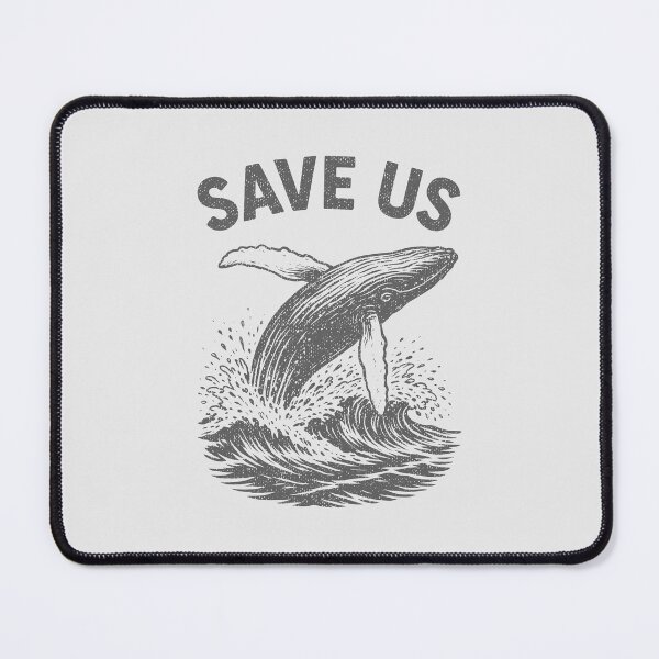 Item preview, Save Us Vintage Humpback Whale Woodcut Ocean Conservation Design designed and sold by paulo silveira.