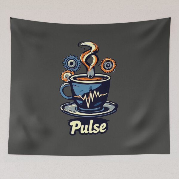 Item preview, Coffee Pulse Vintage Espresso Cup Mechanical Barista Art designed and sold by Shift-Bloom.