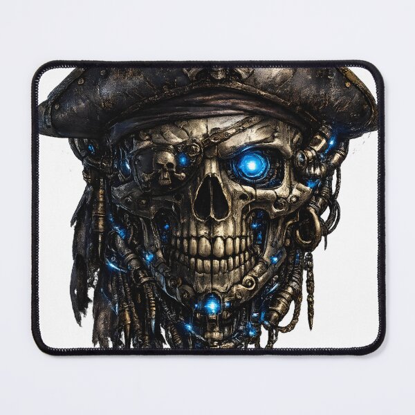 Item preview, Steel Pirate Skull | Premium Mechanical Pirate Skull | Futuristic Cyber Hacker Art designed and sold by SteelCoat Studio.