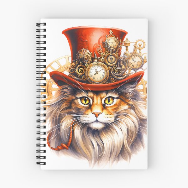 Item preview, Steampunk Christmas Cat With Red Hat, Clocks, Gears designed and sold by DEC02.