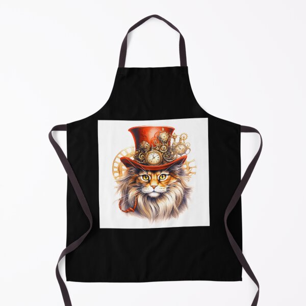 Item preview, Steampunk Christmas Cat With Red Hat, Clocks, Gears designed and sold by DEC02.