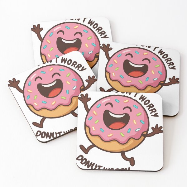 Item preview, Donut Worry Be Happy Cute Funny Food Pun designed and sold by Joshbrowny.
