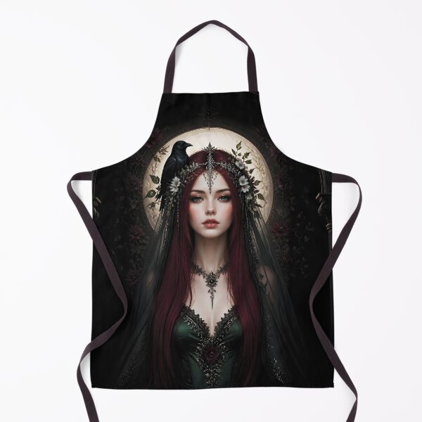 Item preview, Mystical Gothic Portrait of a Woman with Raven and Flowers 2 designed and sold by Lucia Amaris Art.