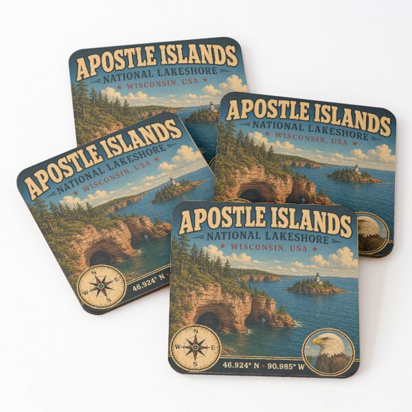Item preview, Apostle Islands National Lakeshore Vintage Travel Sticker designed and sold by naturalsurvival.