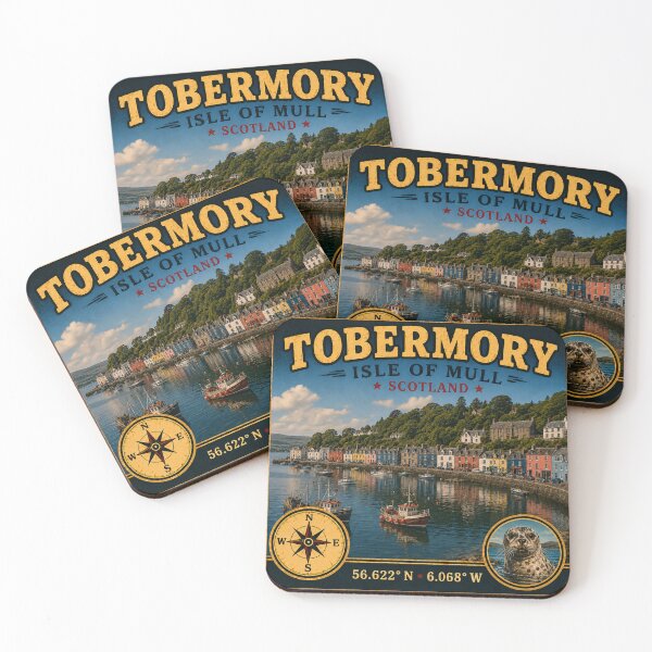 Item preview, Tobermory Isle of Mull Vintage Travel Sticker designed and sold by naturalsurvival.
