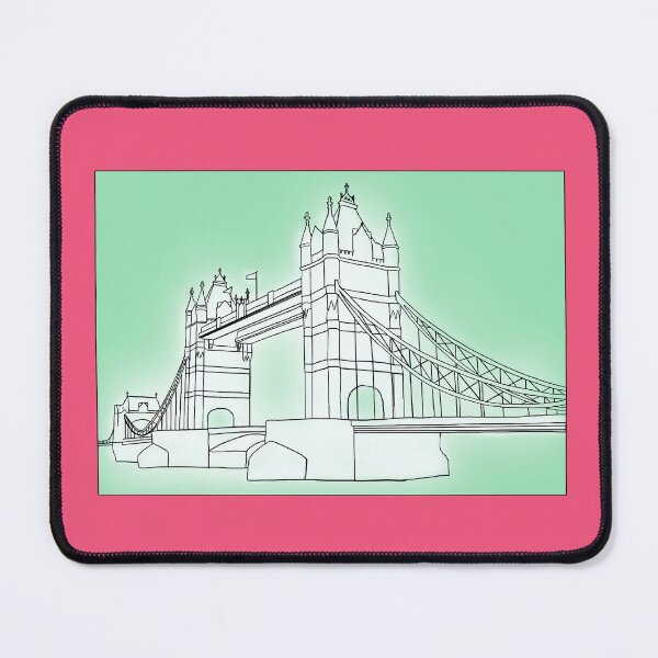 Item preview, Tower Bridge - Pink & Teal designed and sold by rodwelldesigns.