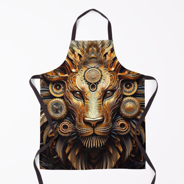 Item preview, Steampunk Lion Majestic Golden And Coppery Hues Face designed and sold by DEC02.