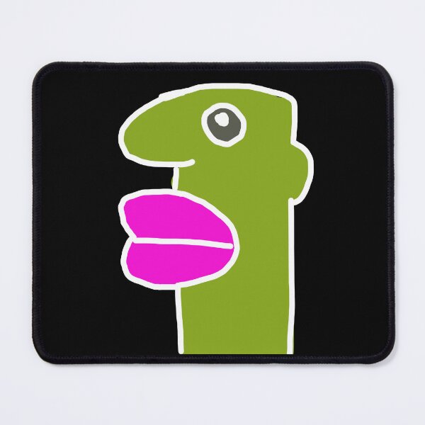 Item preview, Funny Green Cartoon Character with Big Pink Lips designed and sold by louiisa33.
