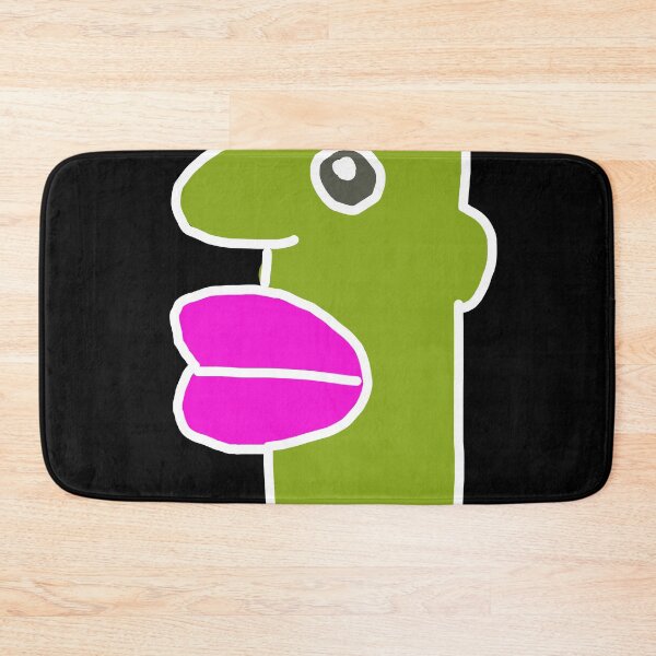 Item preview, Funny Green Cartoon Character with Big Pink Lips designed and sold by louiisa33.