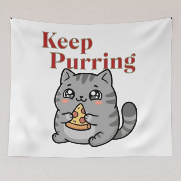 Item preview, Cute Cat Eating Pizza Keep Purring designed and sold by PrintforDesign.