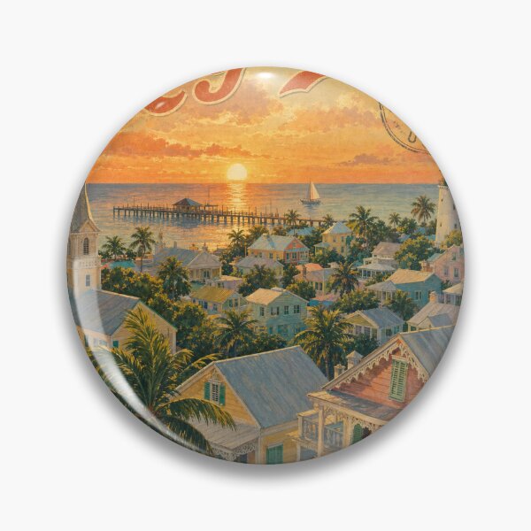 Item preview, Key West USA Travel Souvenir - Retro Illustration designed and sold by VisualArtsOasis.