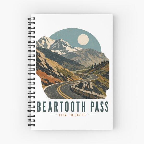 Item preview, Beartooth Pass Scenic Byway | Vintage Mountain Road Graphic designed and sold by Rewind Society.