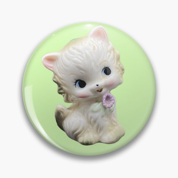 Item preview, Vintage White Kitten | Retro Ceramic Cat | Mid-Century Kitsch Illustration designed and sold by LoLife.