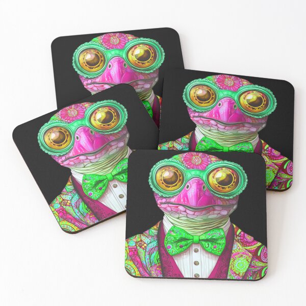 Item preview, Steampunk Turtle In Lime And Pink Tuxedo Art designed and sold by DEC02.