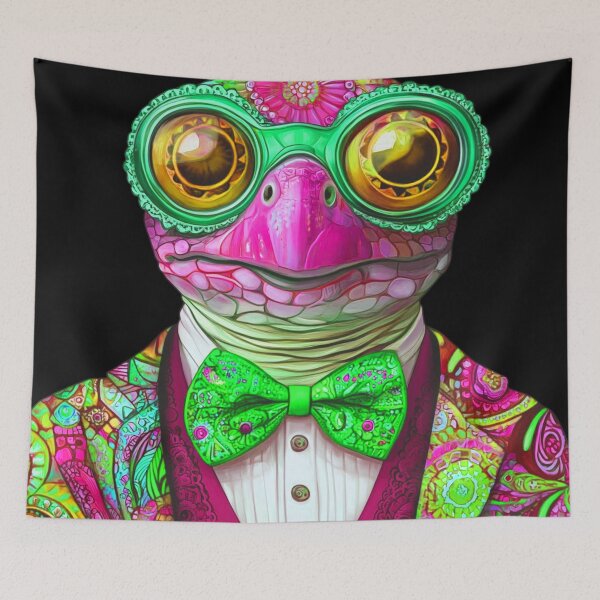 Item preview, Steampunk Turtle In Lime And Pink Tuxedo Art designed and sold by DEC02.