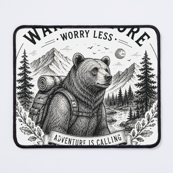 Item preview, Wander More Worry Less | Adventure Bear Hiking Vintage T-Shirt designed and sold by DMQ-Designs.