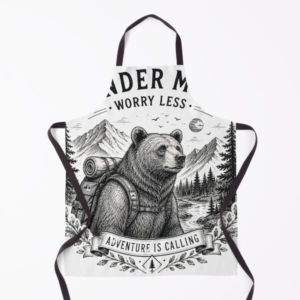 Item preview, Wander More Worry Less | Adventure Bear Hiking Vintage T-Shirt designed and sold by DMQ-Designs.