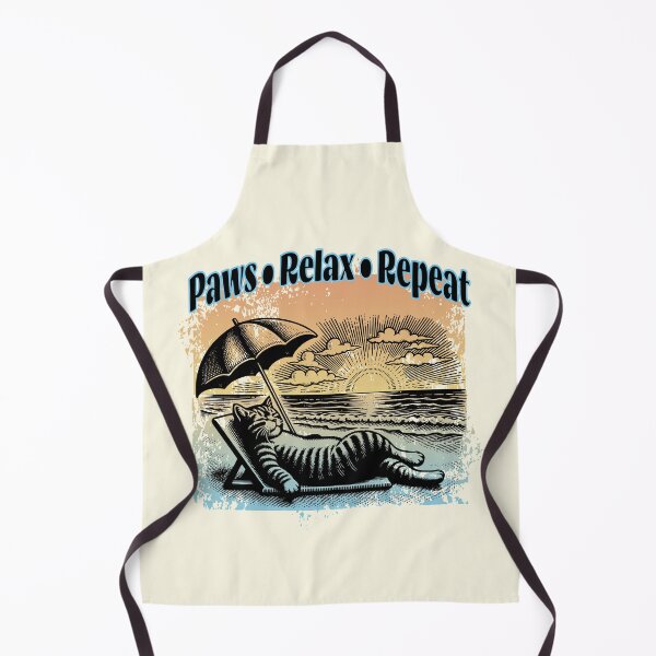 Item preview, Paws Relax Repeat Funny Beach Cat Sunset Summer Vacation Design designed and sold by Sachie's Studio.