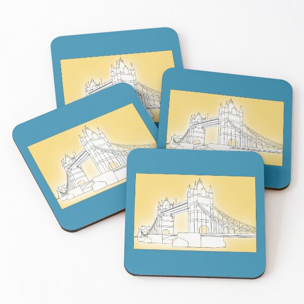 Artikelvorschau, Tower Bridge – Blau & Gelb entworfen und verkauft von rodwelldesigns.