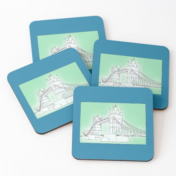 Artikelvorschau, Tower Bridge – Blau & Türkis entworfen und verkauft von rodwelldesigns.