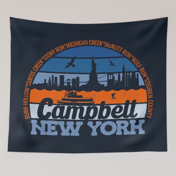 Item preview, Campbell New York Sunset Retro Vintage Local Pride Logo designed and sold by CRHPOD20.