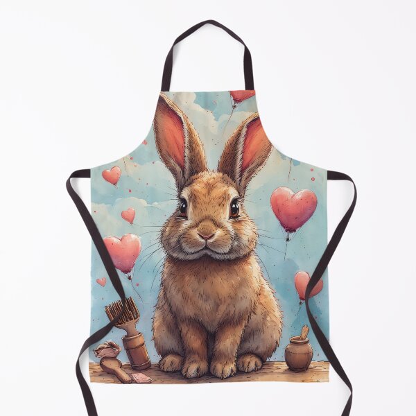 Item preview, Adorable bunny with heart-shaped balloons in the sky designed and sold by Mianku | Für das Leben.