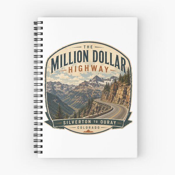 Item preview, Million Dollar Highway Colorado | Vintage Scenic Byway Graphic designed and sold by Rewind Society.