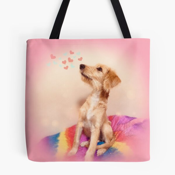 Item preview, Groovy Rainbow Scruffy Terrier Pink Art designed and sold by RescueHeart10.