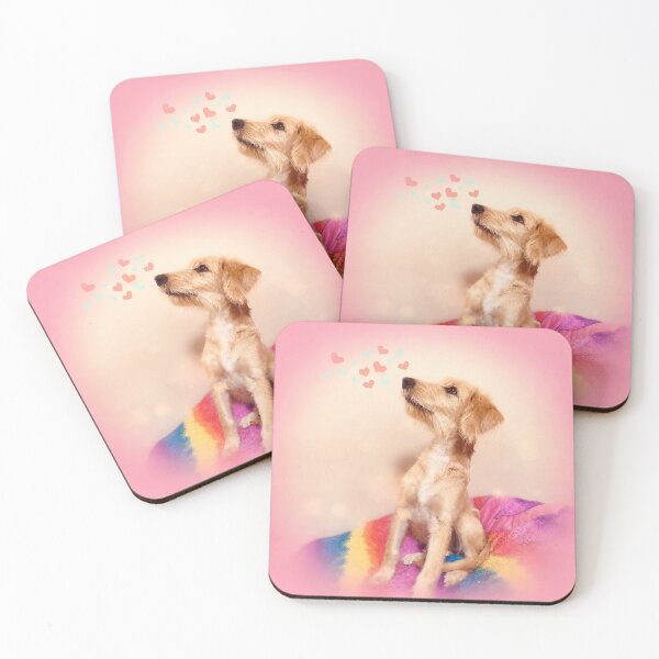 Item preview, Groovy Rainbow Scruffy Terrier Pink Art designed and sold by RescueHeart10.