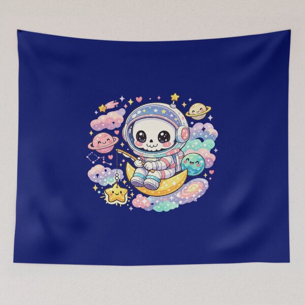 Item preview, Cute Skeleton Astronaut Fishing for Stars designed and sold by Pluto ⭐️.
