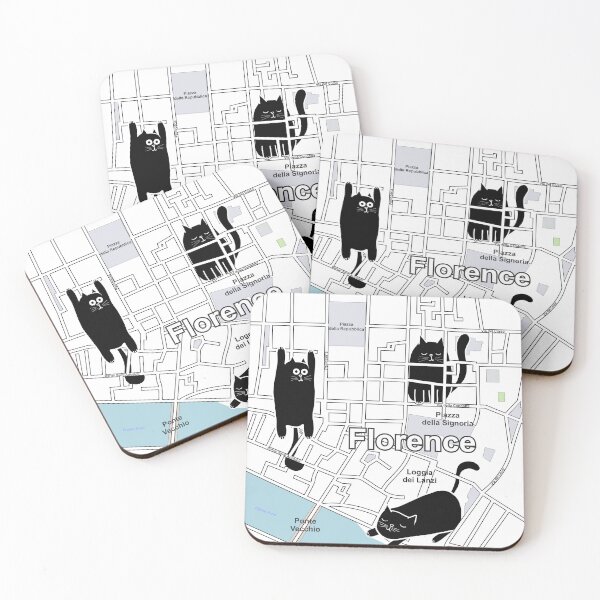 Item preview,  Map of Florence with Cats designed and sold by PocketRoom.