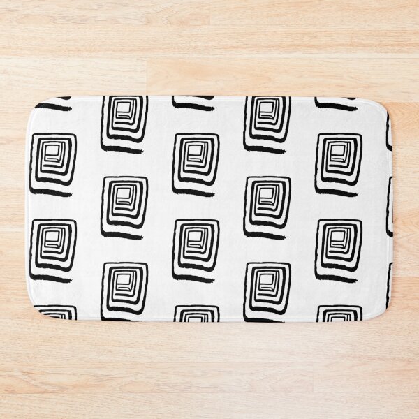 Item preview, Abstract Concentric Square Spiral Black & White Hypnotic Geometric Art designed and sold by HYPNK.