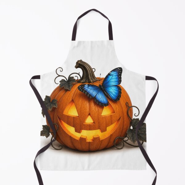 Item preview, Halloween Pumpkin with Blue Butterfly designed and sold by LovePrintArt.