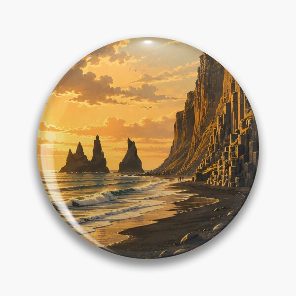 Item preview, Black Sand Beach Iceland Vintage Travel Poster | Reynisfjara Coastal Wall Art designed and sold by bauschberts.
