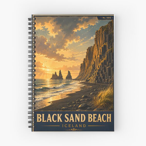 Item preview, Black Sand Beach Iceland Vintage Travel Poster | Reynisfjara Coastal Wall Art designed and sold by bauschberts.