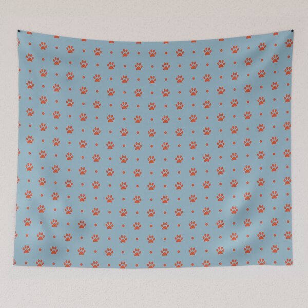 Item preview, Cute Orange Paw Print Pattern | Minimalist Pet Lover Print | Fun Dog and Cat Paw Design | Playful Puppy Paws Pattern | Soft Blue and Orange Paws Seamless | Modern Cat Paws designed and sold by VivaFy.