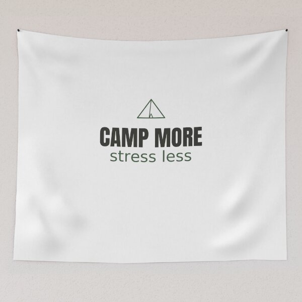 Item preview, Camp More Stress Less - Minimalist Camping Tee designed and sold by RankShift.