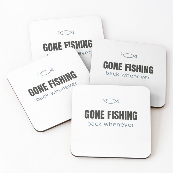 Item preview, Gone Fishing Back Whenever - Minimalist Fishing Tee designed and sold by RankShift.