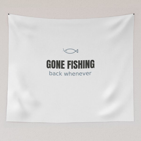 Item preview, Gone Fishing Back Whenever - Minimalist Fishing Tee designed and sold by RankShift.