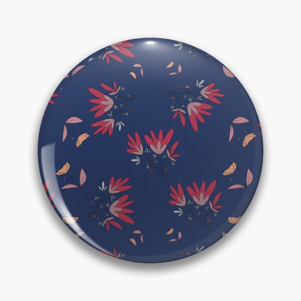 Item preview, Boho Wildflower Print on Navy Blue Background designed and sold by Clauzierra.