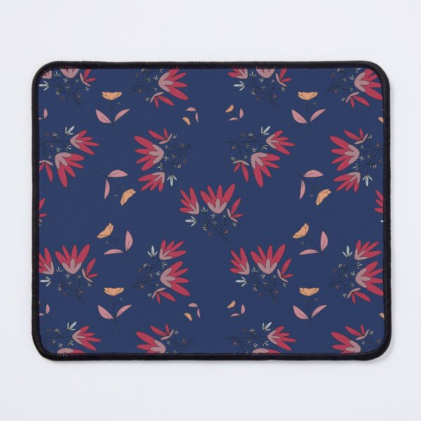 Item preview, Boho Wildflower Print on Navy Blue Background designed and sold by Clauzierra.