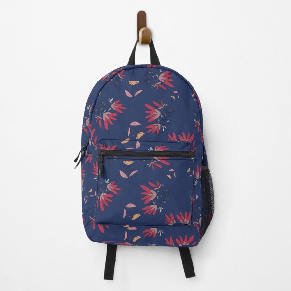 Item preview, Boho Wildflower Print on Navy Blue Background designed and sold by Clauzierra.