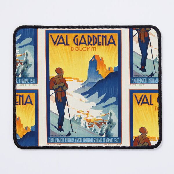 Item preview, Val Gardena Dolomiti Vintage Ski Resort Mountain Landscape Travel Poster : Art Deco designed and sold by artofuniverse.